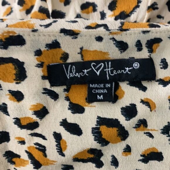 Velvet Heart Cheetah Print Faux Wrap Peplum Top - Picture 6 of 6